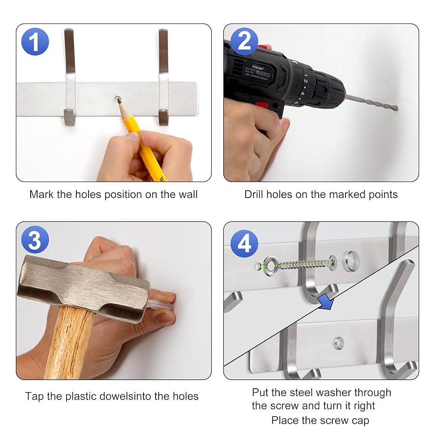 Amazon.com: GlazieVault Coat Rack Wall Mount - Stainless